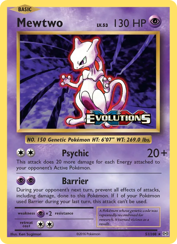 Mewtwo #51 – Evolutions card