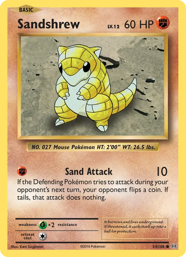 Sandshrew #54 – Evolutions card