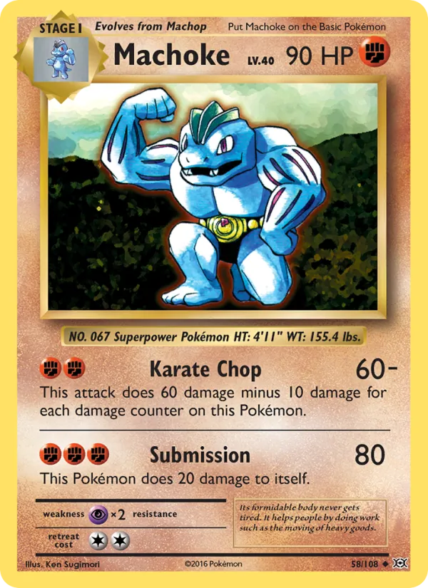 Machoke #58 – Evolutions card