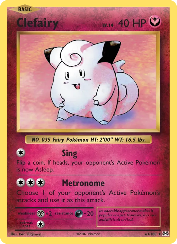 Clefairy #63 – Evolutions card