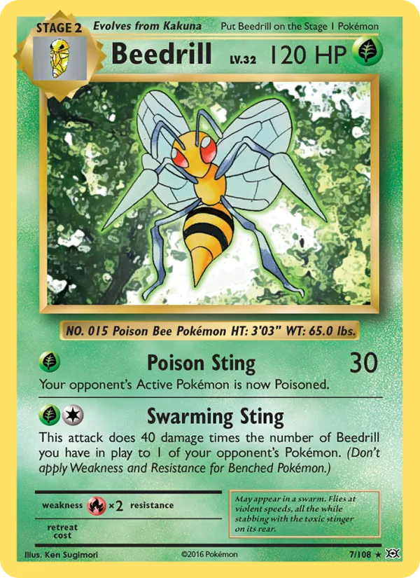 Beedrill #7 – Evolutions card