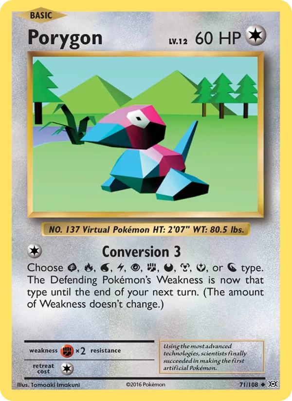 Porygon #71 – Evolutions card