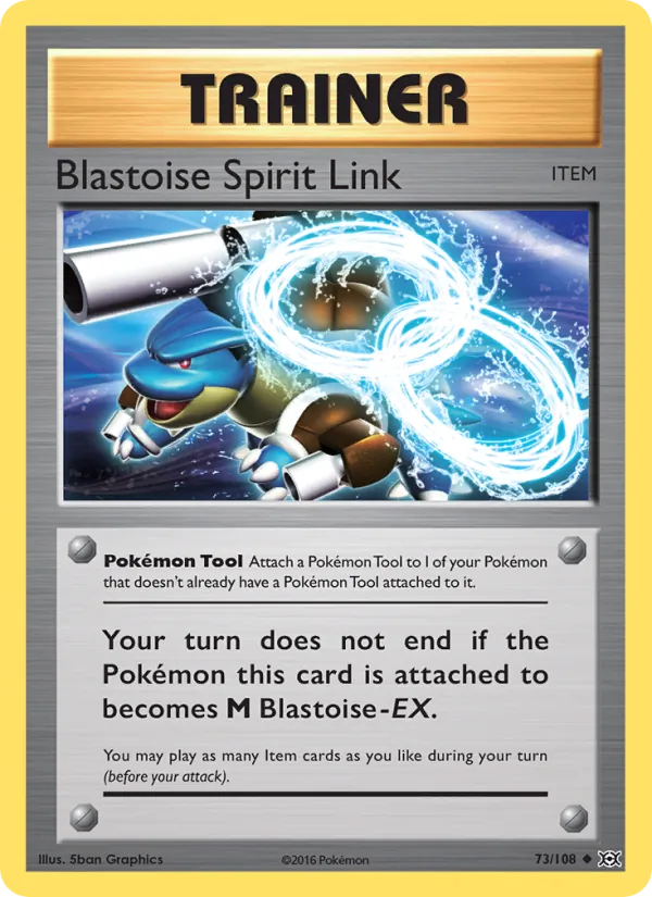 Blastoise Spirit Link #73 – Evolutions card