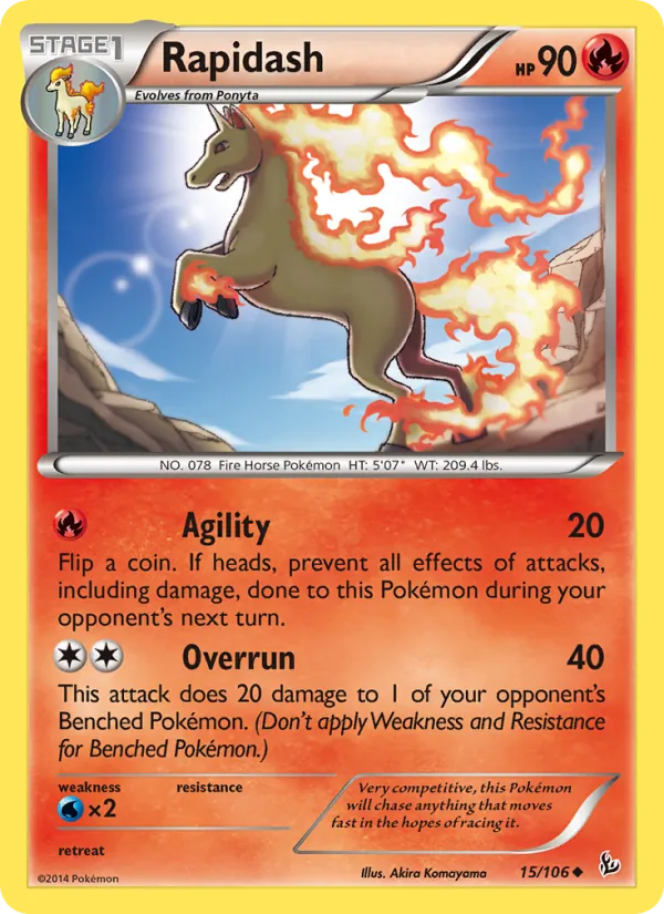 Rapidash #15 – Flashfire card