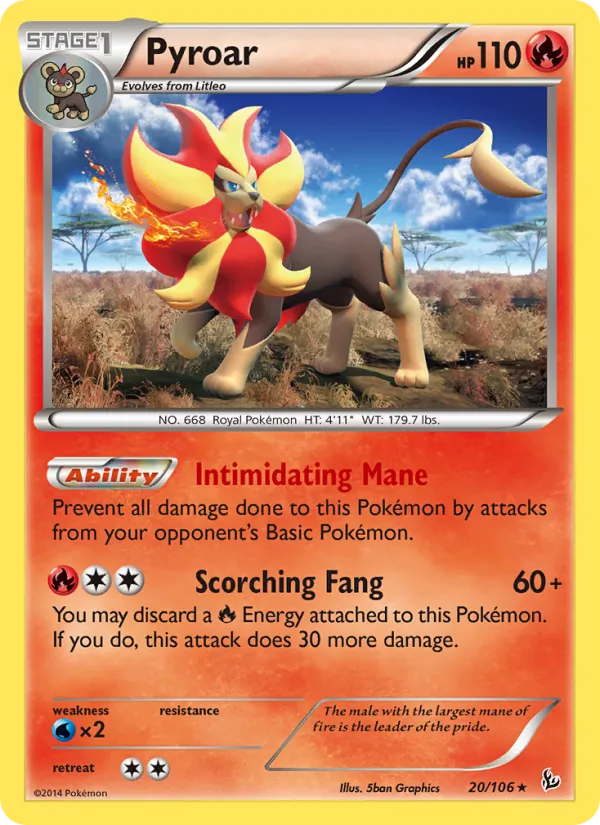 Pyroar #20 – Flashfire card