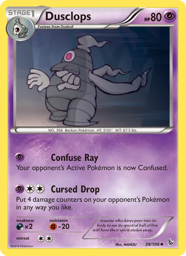 Dusclops #39 – Flashfire card