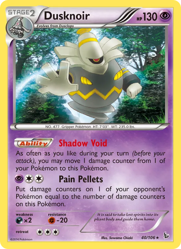 Dusknoir #40 – Flashfire card