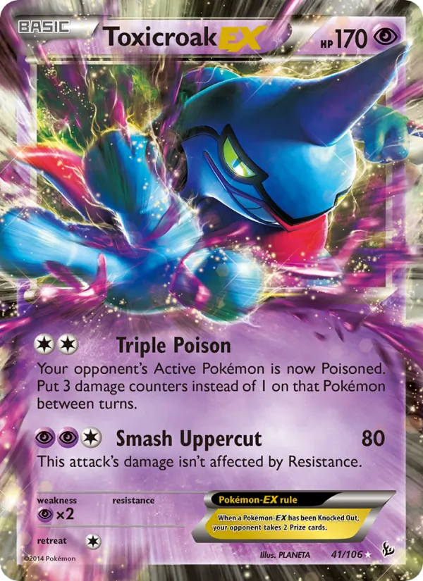 Toxicroak EX #41 – Flashfire card
