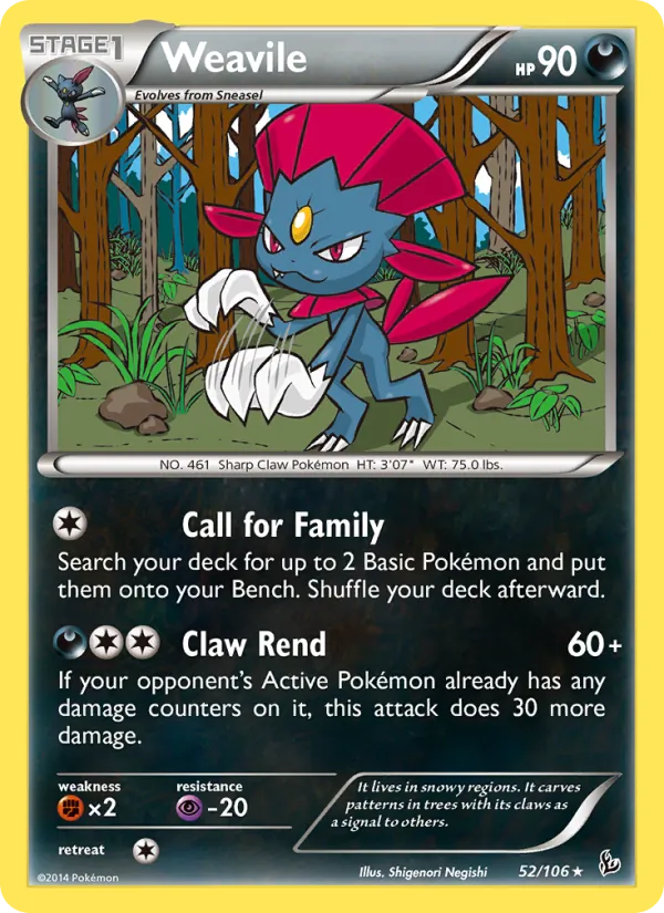 Weavile #52 – Flashfire card
