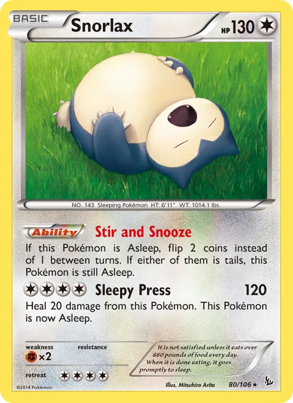 Snorlax #80 – Flashfire card