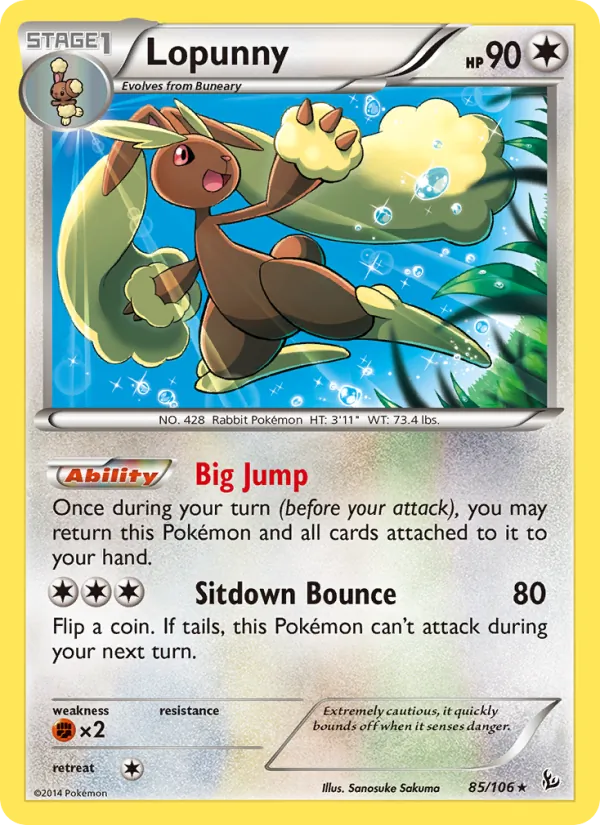Lopunny #85 – Flashfire card