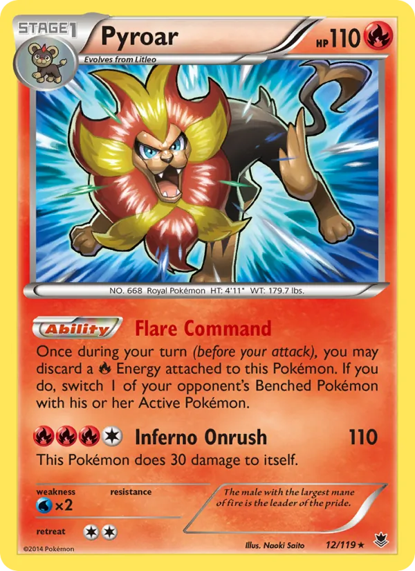 Pyroar #12 – Phantom Forces card
