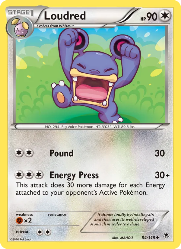 Loudred #84 – Phantom Forces card