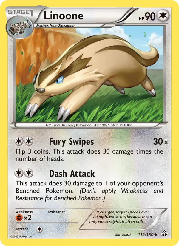 Linoone #112 – Primal Clash card