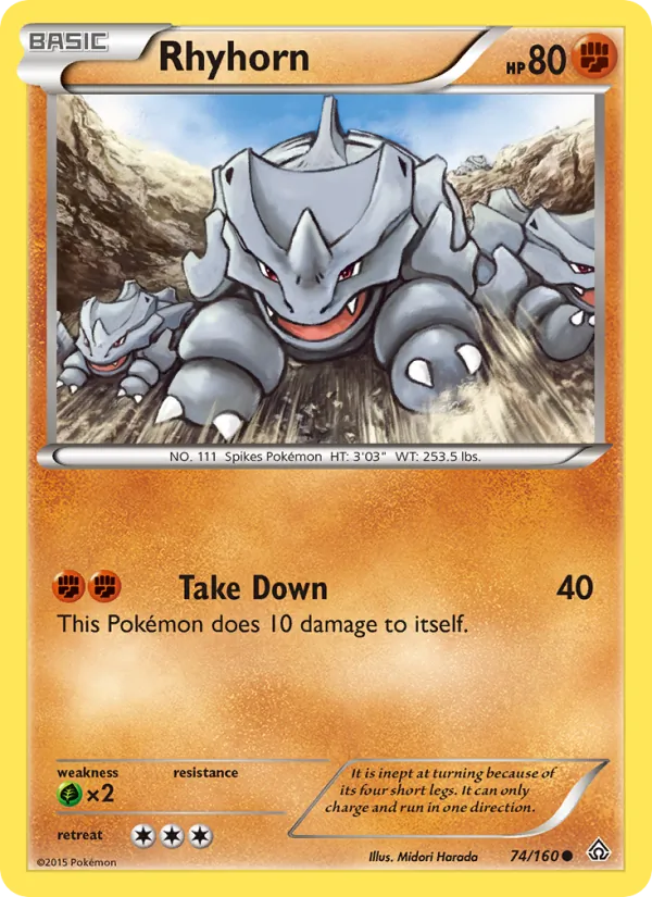 Rhyhorn #74 – Primal Clash card