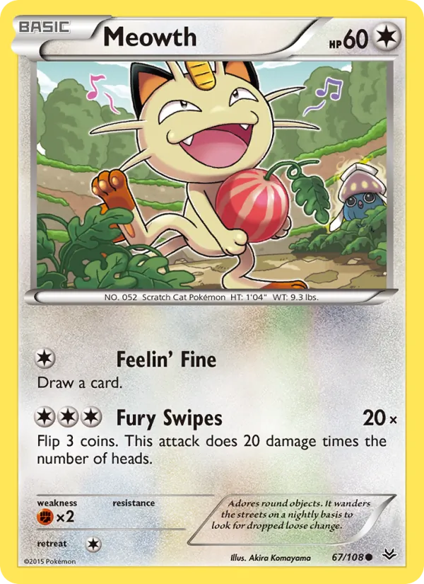 Meowth #67 – Roaring Skies card