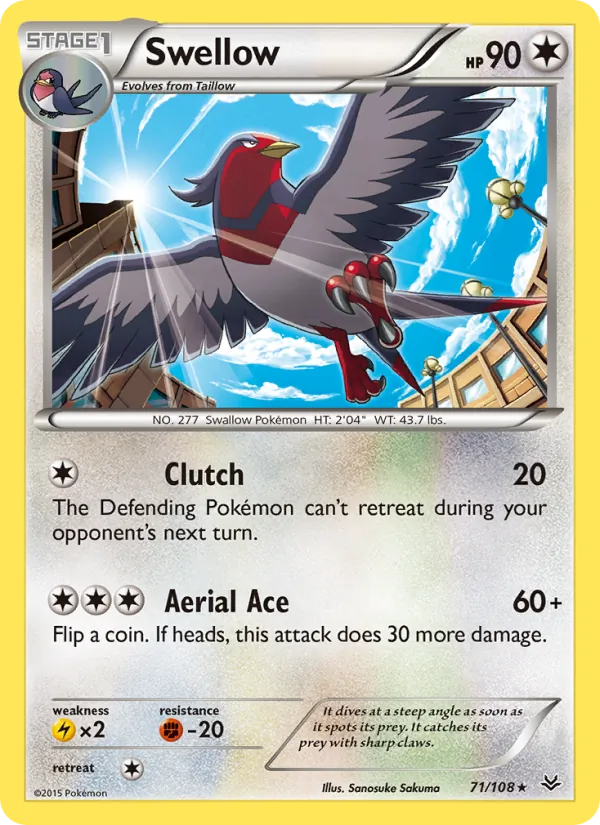 Swellow #71 – Roaring Skies card