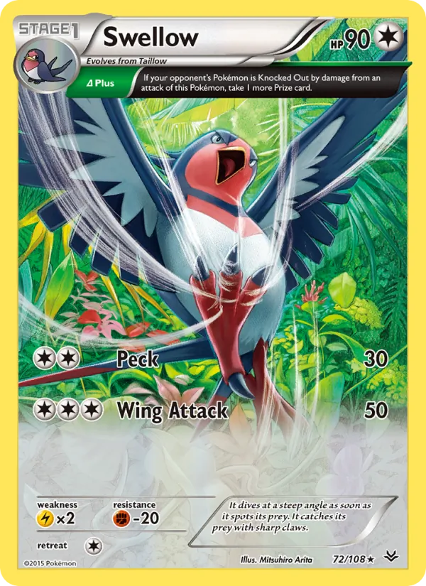 Swellow #72 – Roaring Skies card