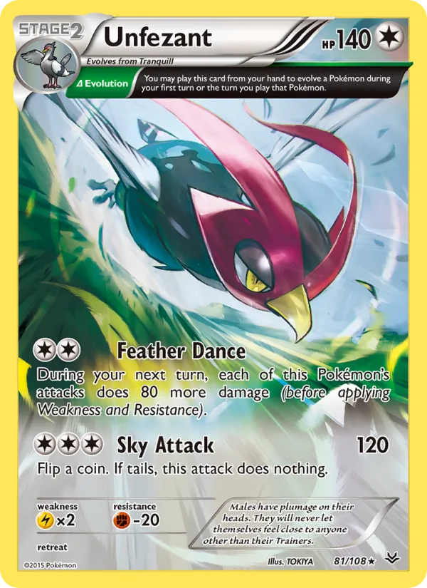 Unfezant #81 – Roaring Skies card