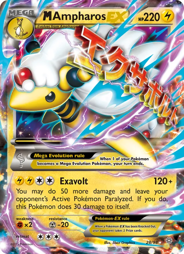 M Ampharos EX #28 – Ancient Origins card