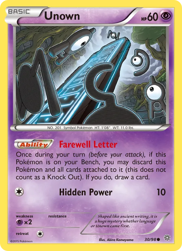 Unown #30 – Ancient Origins card